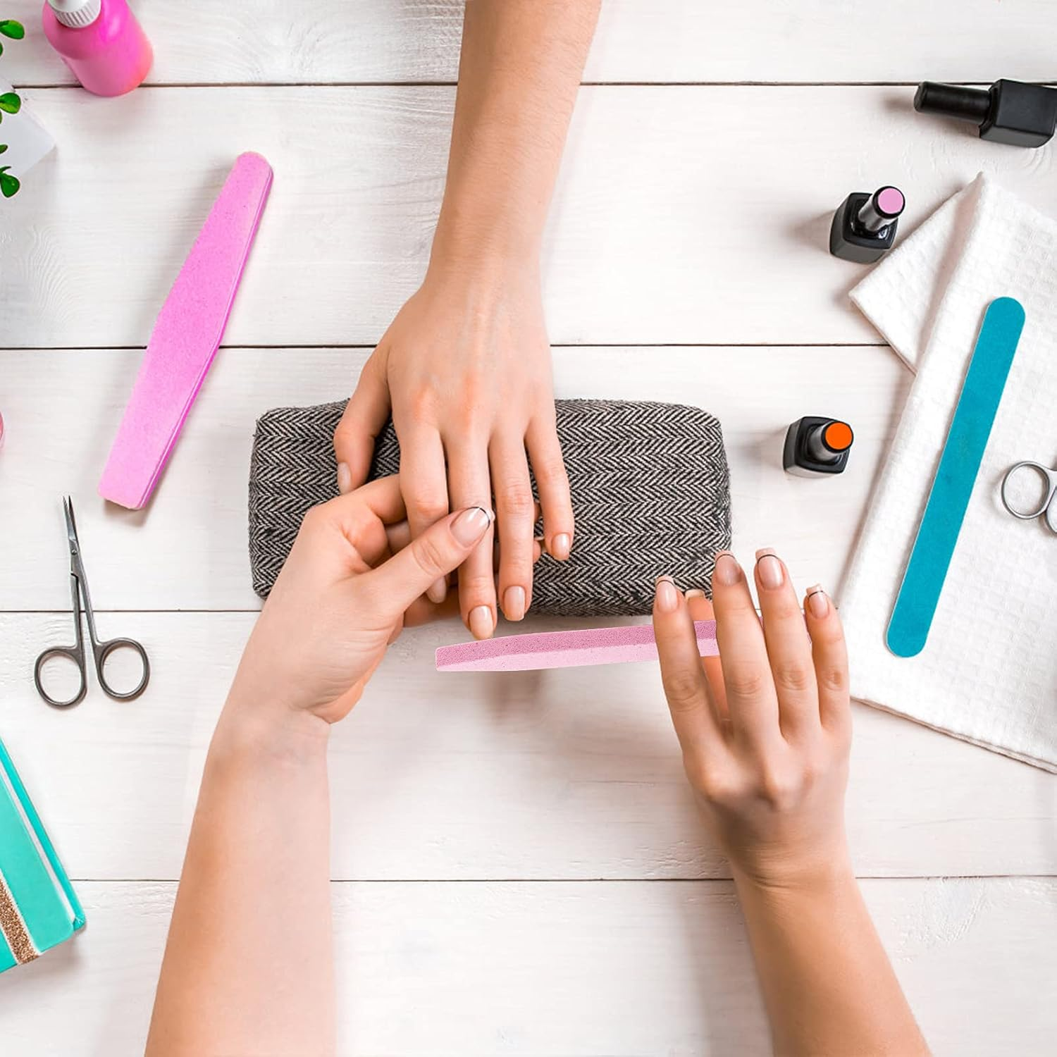 Acycoin2A 5PCS Pumice Stone Nail Art File Nail Cuticle Pusher Trimmer Pedicure Manicure Buffing Tool image number 3