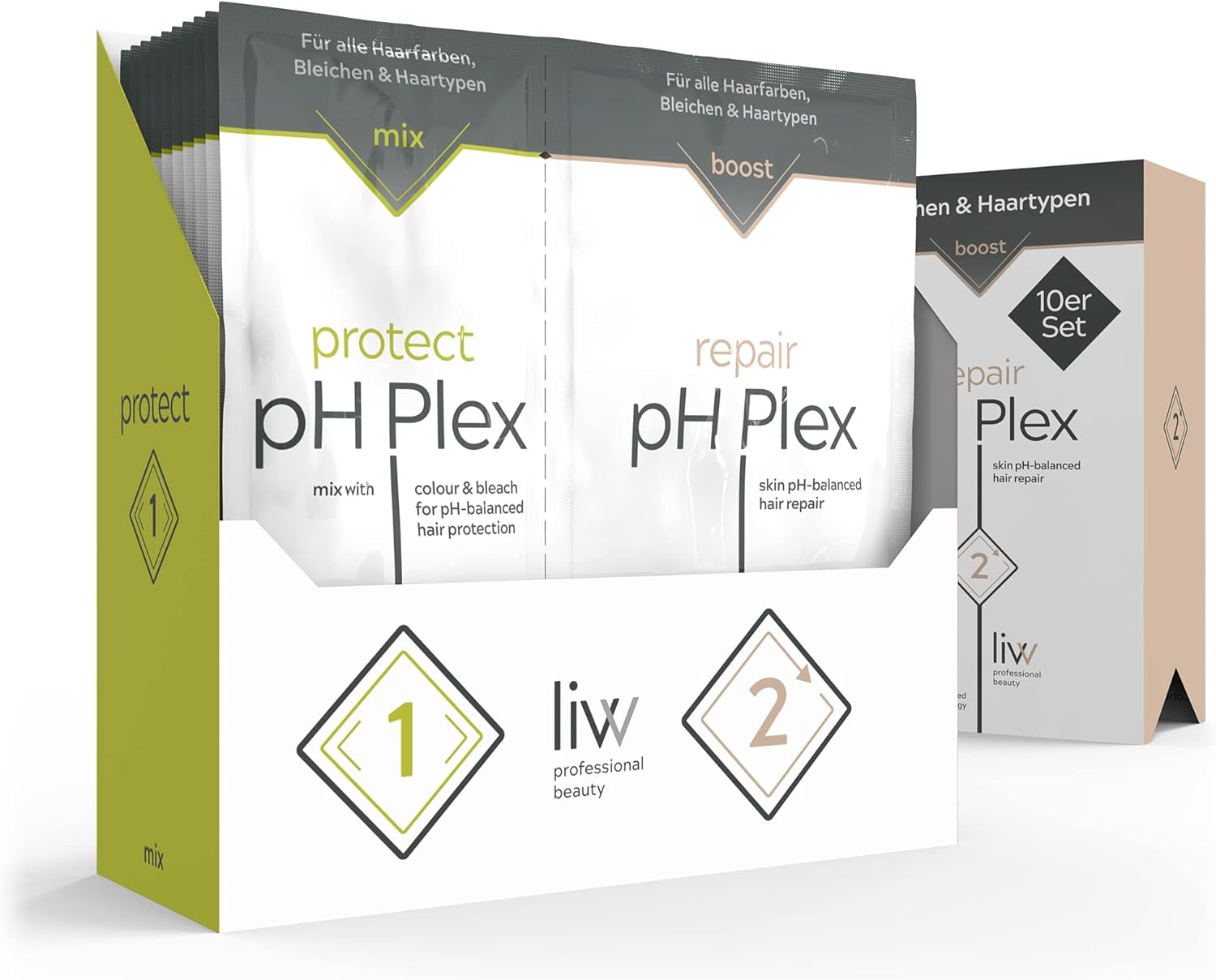 Ph Plex 1 Protect & 2 Repair - Hair Care System (10X) for Protection & Repair Colouring, Discolouring & Bleaching Repairs Damaged Hair for All Hair Types for Optimal Hair Feeling