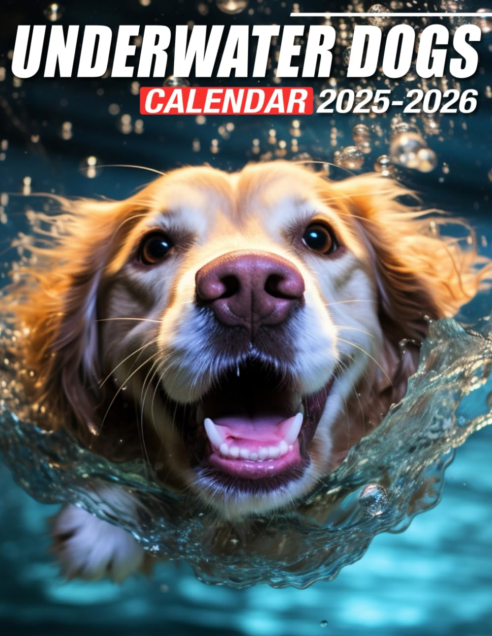 Underwater Dogs Calendar 2025 - 2026: Bring Joy and Stay Organized with Our 24-Month 2025-2026 US Holidays - Perfect for Gifting or White Elephant Parties, Christmas Gift