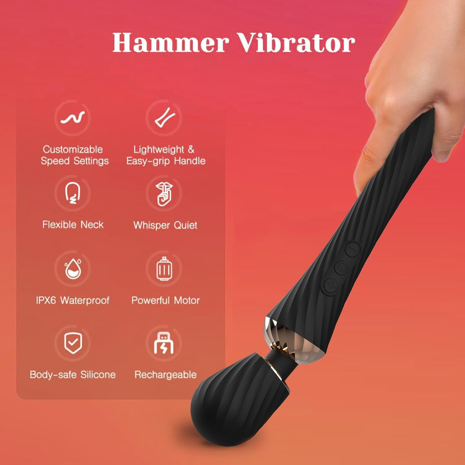 Lovaine Sex Vibrator,Cordless High-Power Wand Massager for Clitoral Stimulation, Quiet & Waterproof Adult Sex Toys for Women & Couples, Personal Vibrator for Full-Body Massage & Intimate Pleasure image number 4