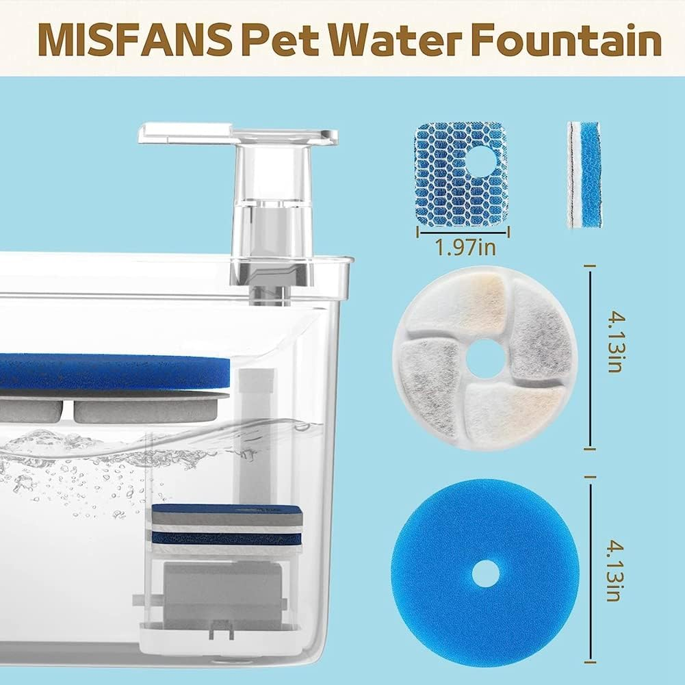 VENEKA Cat Water Fountain Replacement Filters Pet Water Fountain Replacement Filter Suitable for 74Oz/2.2L Automatic image number 4