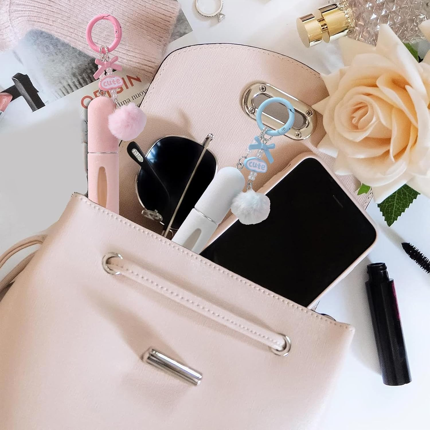 Generisch Empty Perfume Bottle - Empty Perfume Bottles | 5Ml Graceful Destroyer of Reusable Fragrance | 5Ml Plush Key Chains Portable Atomizer | Bottle Charging for Fragrance by Viogg - Pink image number 2