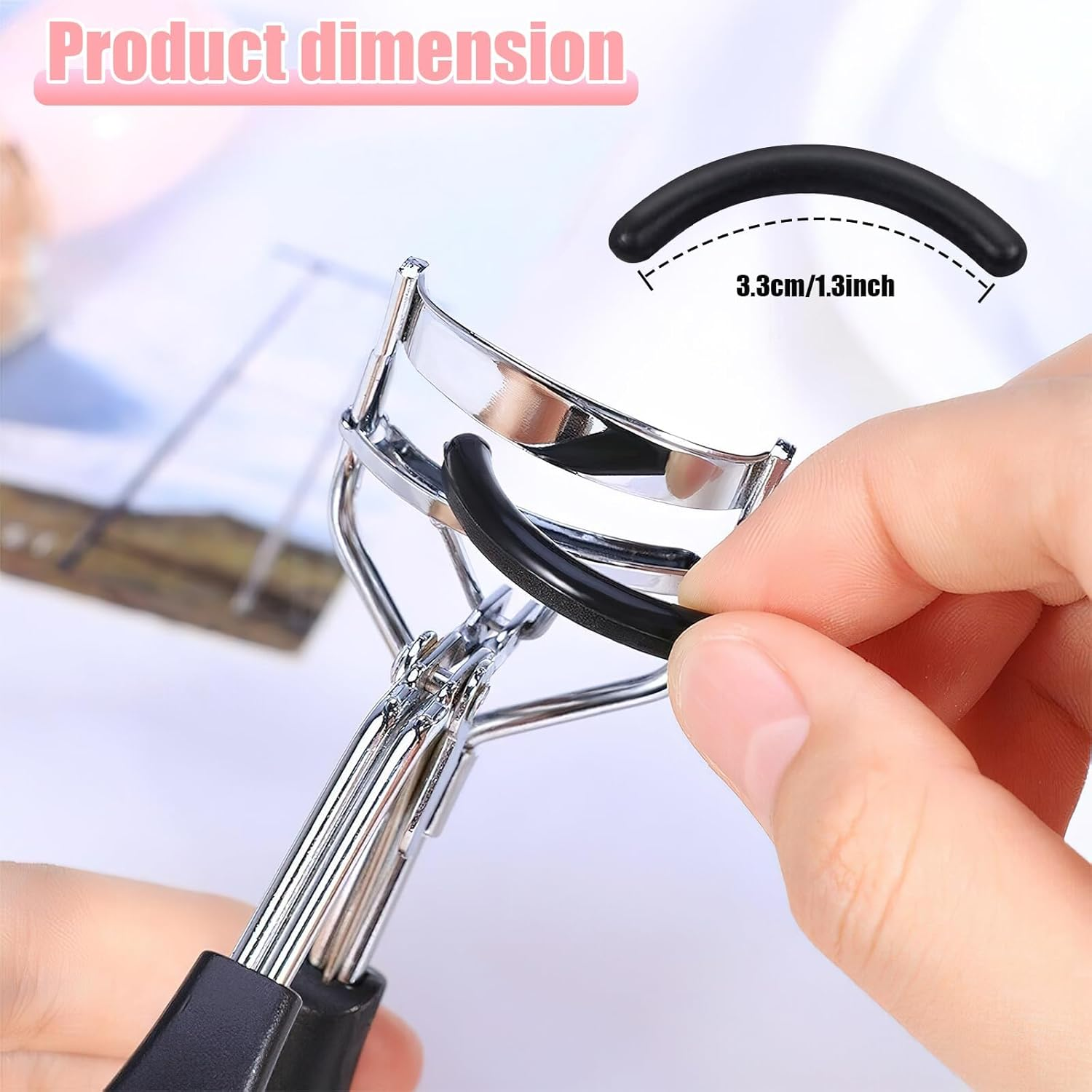 Eyelash Curler Pads, 30 Pcs Silicone Eyelash Curler Pads, Eyelash Curler Strip for Universal Eyelash Curler (Black) image number 1