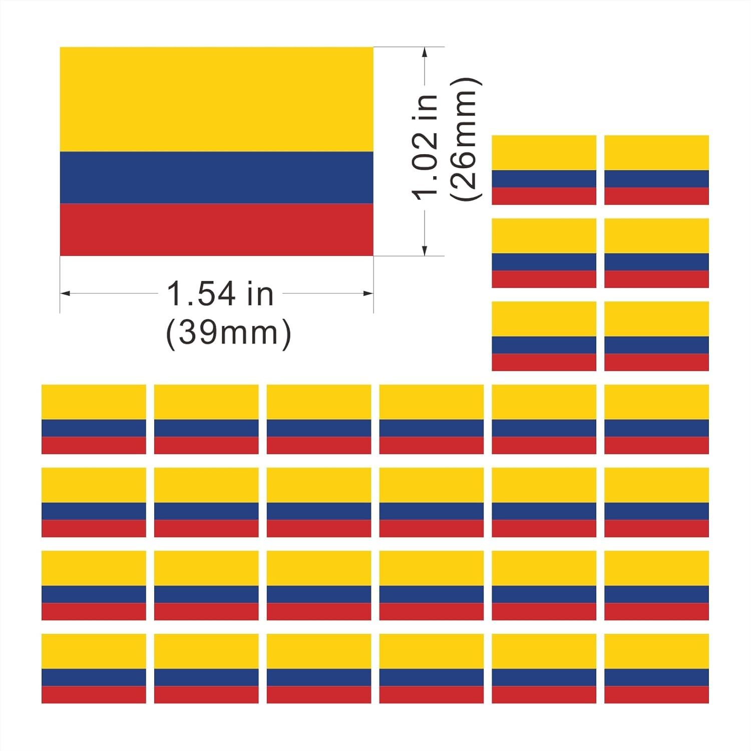 30 Temporary Columbia Flag Tattoos Fans Face Tattoo Stickers for Adults Kids Group Activity Props image number 1