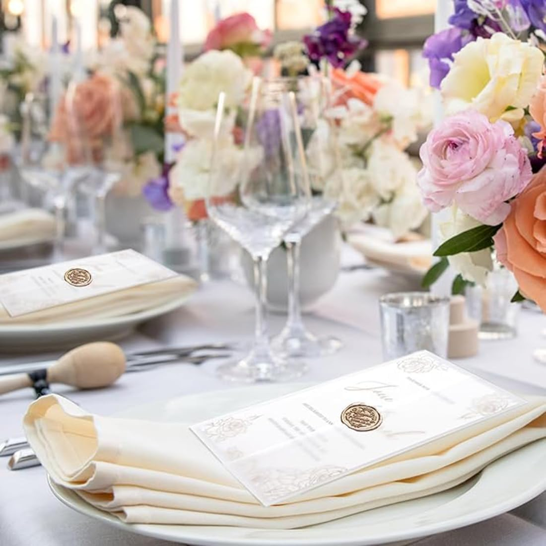 100 Pack Vellum Jackets for Invitations, 5X7Inch Pre-Folded Translucent Vellum Wrap Jackets, Vellum Paper Translucent Paper Envelope Liners for Wedding Baby Shower Birthday Invitations image number 4