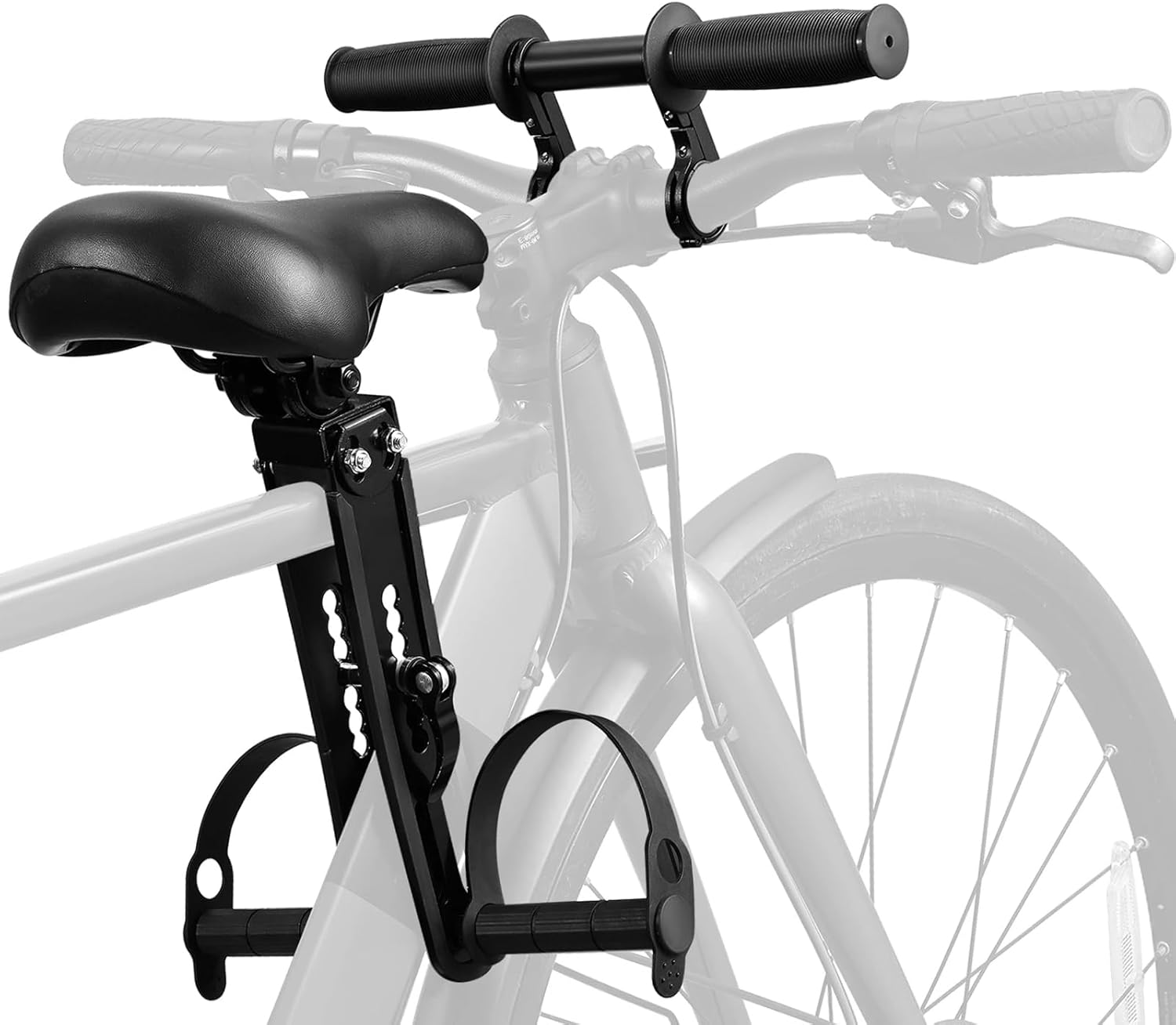 Child Bike Seat with Handlebar Attachment, Front Mount Kids MTB Bike Seat with Foot Pedals for Age 2 - 5 Children, Compatible with All Adult Mountain Bikes image number 4