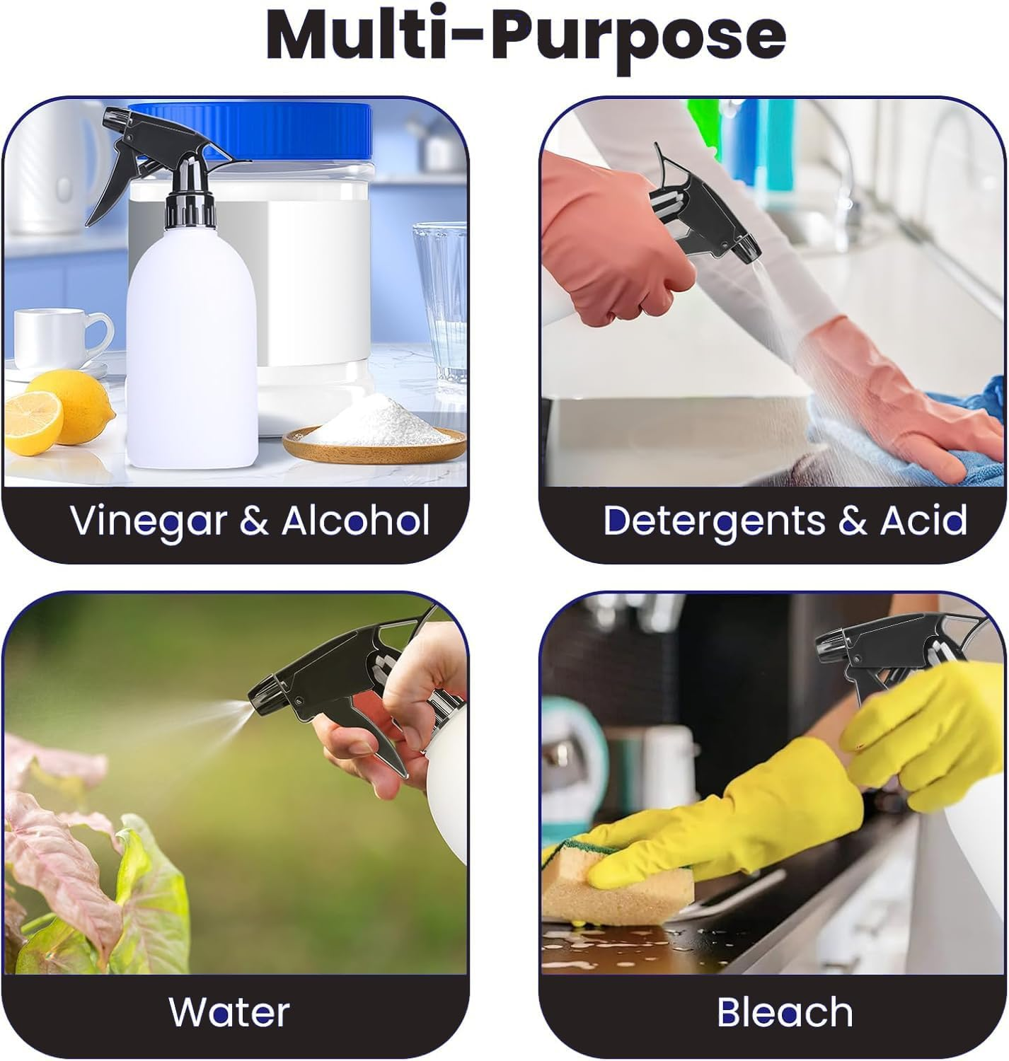 Heavy Duty Trigger Sprayer Replacement Nozzles - 28-400 Spray Bottle Nozzle, Plastic Sprayer Tops 6 Pack image number 4