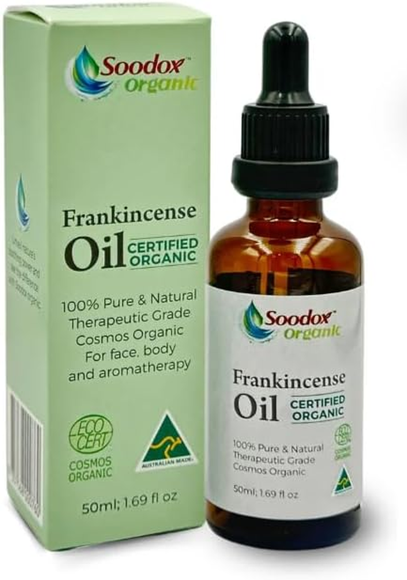 Soodox Organic Frankincense Oil - 100% Organic Essential Oil - 100% Boswellia Serrata - 100% Australian Made - Skin Moisturizer, Aromatherapy Oil, Massage, Immune Support, Inflamation, Hair Growth, Scalp Strength, Nailcare - Comes in a Amber Glass Dropper Bottle image number 3