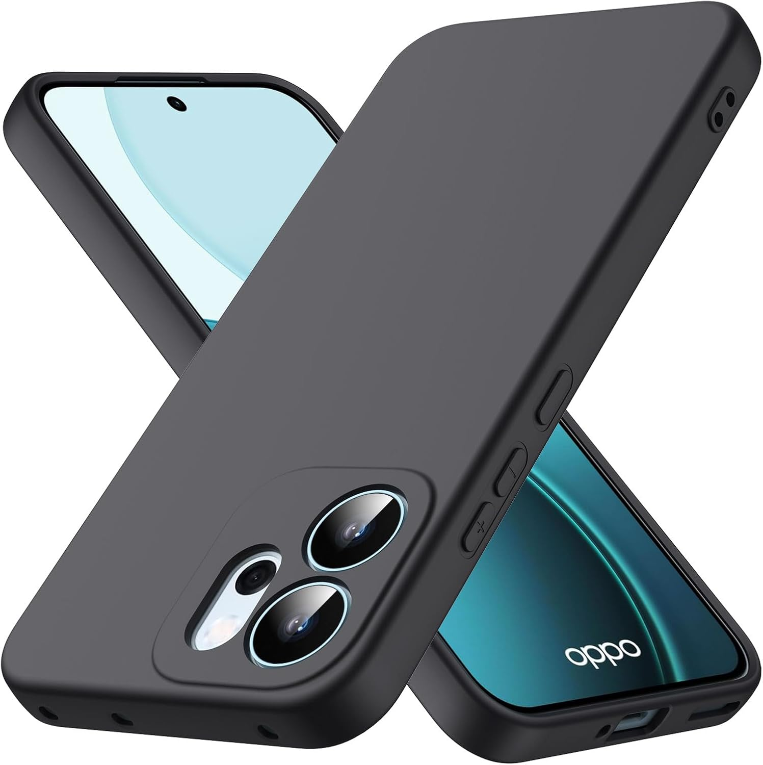 Byvuwiay Mobile Phone Case for Oppo Reno 14 F/FS 4G / 5G Case, Soft TPU Liquid Silicone Case, Shockproof, Scratch-Resistant, Oppo Reno 14 Fs 5G Protective Case, Light Blue