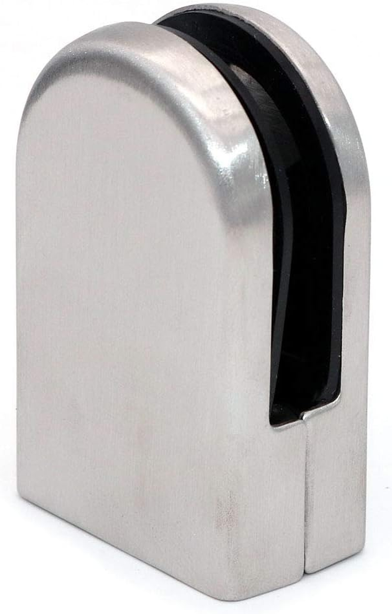 NUZAMAS Set of 8 Glass Clamps Suitable for 10-12Mm Glass Panel, Stainless Steel 304 Made Satin Finish, Adjustable Glass Bracket Flat Back for Balustrade Staircase, Pool Fence image number 3