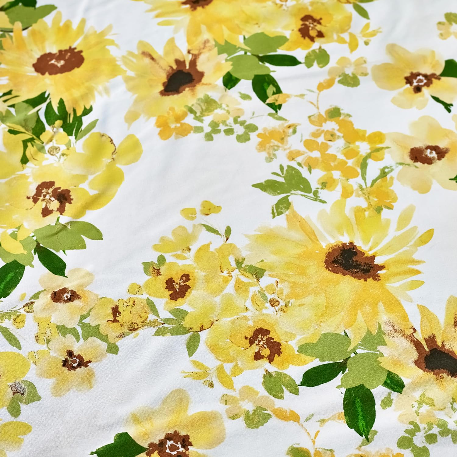 Catherine Lansfield Sunflowers Reversible King Duvet Cover Set with Pillowcases Yellow