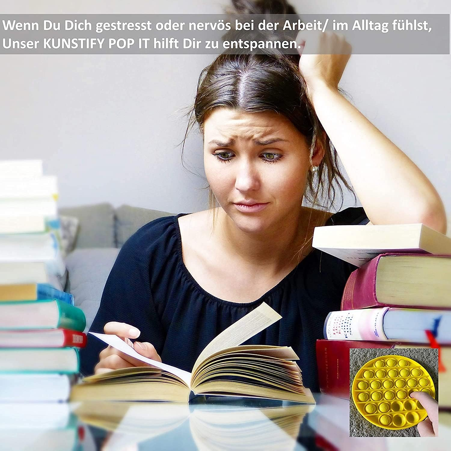 KUNSTIFY Pop Fidget Toys, Anti-Stress Toy for Adults & Children - Rainbow Ice image number 1