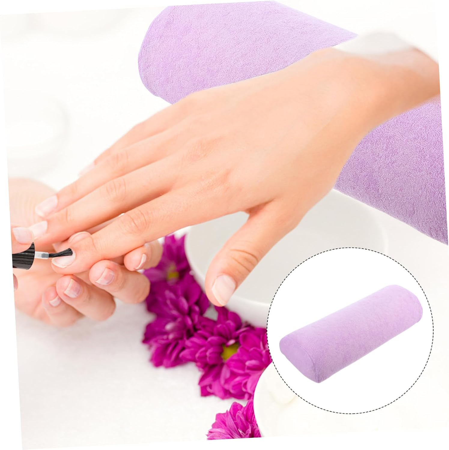 FOMIYES Manicure Hand Pillow Comfortable Wrist Support Portable Nail Art Arm Rest for Salon - Purple image number 2