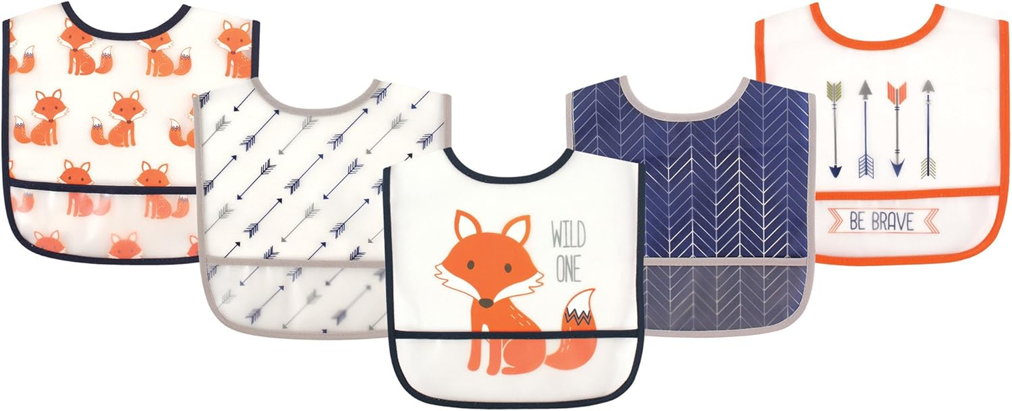 Hudson Baby Unisex Baby Waterproof Bib, 5-Pack, Strawberries and Lemon 5 Pack, One Size