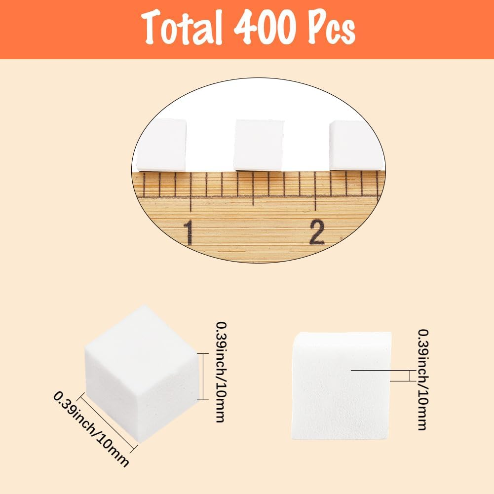 SUNNYCLUE 400Pcs Ombre Nail Brush Sponge Mini Nail Sponges 1Cm White Soft Cube Square Gradient Aura Art Manicure Design Polish Tools Small Brushes Supplies for DIY Crafts Salon Makeup Accessories image number 2