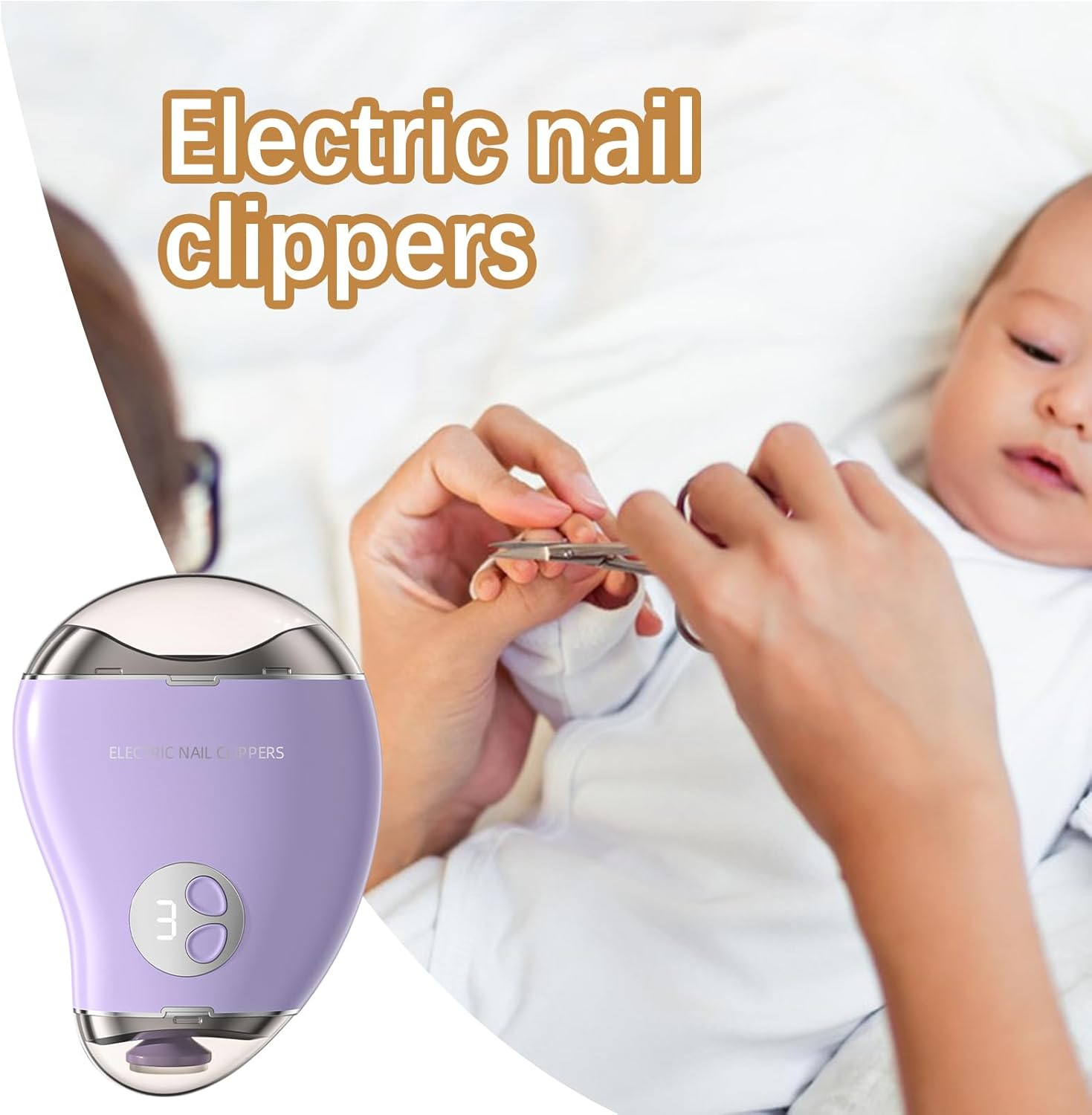 Adults Electric Nail Trimmer, Double- Toe Nail Cutter with 3-Speed Display, Safe Mango Shape Design for Thick Nails, Double-Head Nails Grinder Safe for Travel, Home Use image number 2