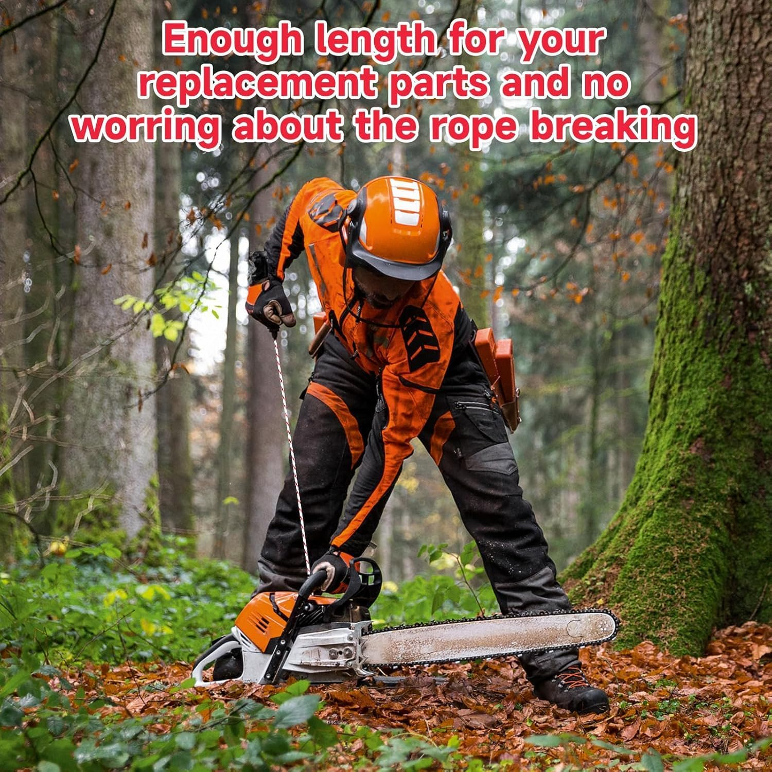 1Roll Chain Saw Pull Cord Recoil Starter String Rope, Handle Lawn Mower Pull Cord Pull String Pull Rope, Lawn Mower Pull Cord Recoil Starter Rope with Handles image number 4