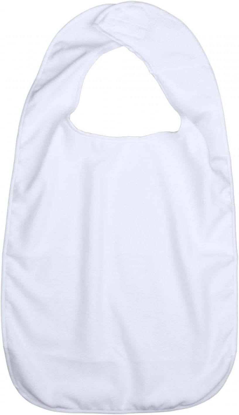 Adult Bib Waterproof Eldly Bib Adult Washable Dining Bib Mealtime Bib Clothing Protector for Elderly Men Women, White