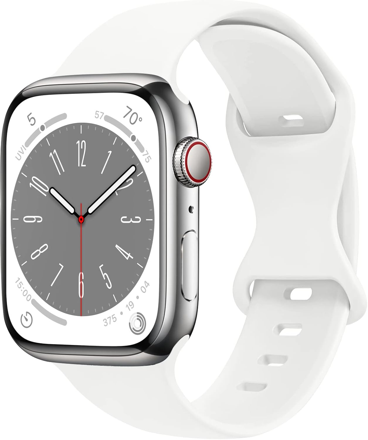 Sport Silicone Strap for Apple Watch Band 38Mm 40Mm 41Mm 42Mm 44Mm 45Mm 46Mm 49Mm Women, Butterfly Buckle Soft Waterproof Breathable Bracelets for Iwatch Ultra 3 SE 3 Series 11/10/9/8/7/6/5/4/3/2/1