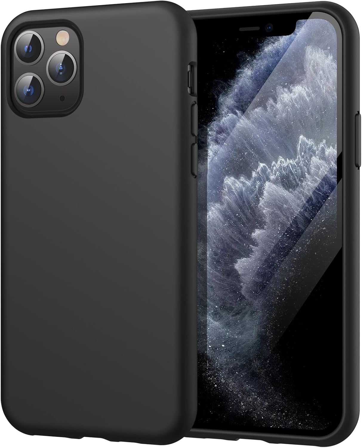 Jetech Silicone Case for Iphone 11 Pro 5.8-Inch, Silky-Soft Touch Full-Body Protective Phone Case, Shockproof Cover with Microfiber Lining (Black)