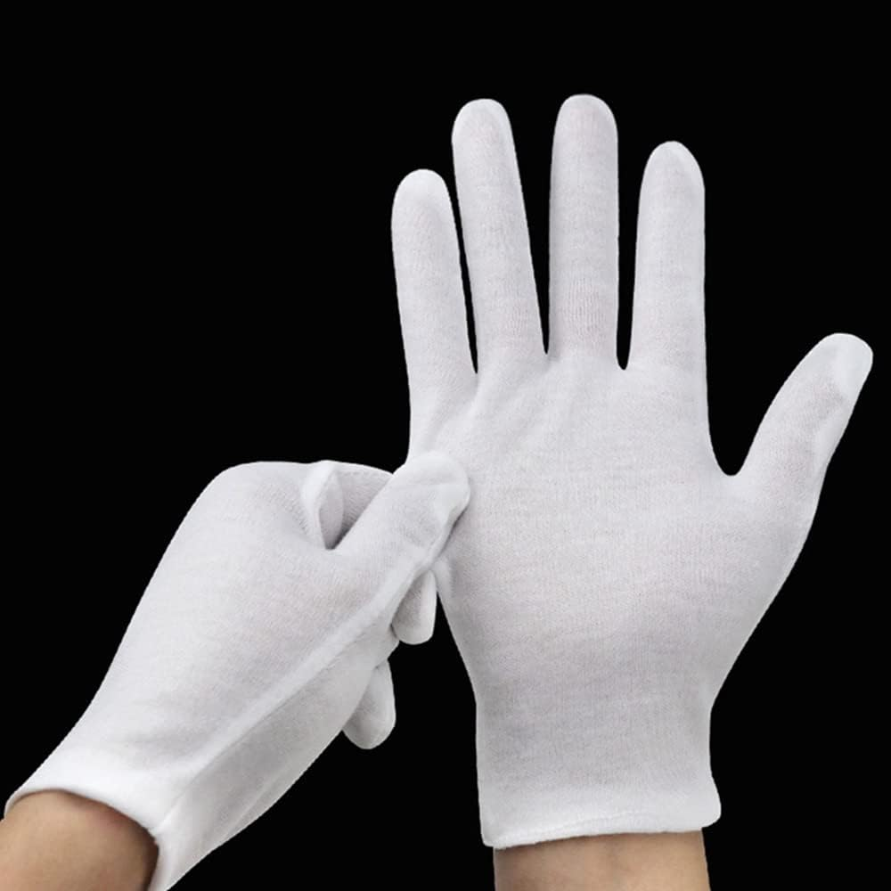 6 Pairs White Cotton Gloves Costume Jewellery Hands Protector Handling Work AU image number 2