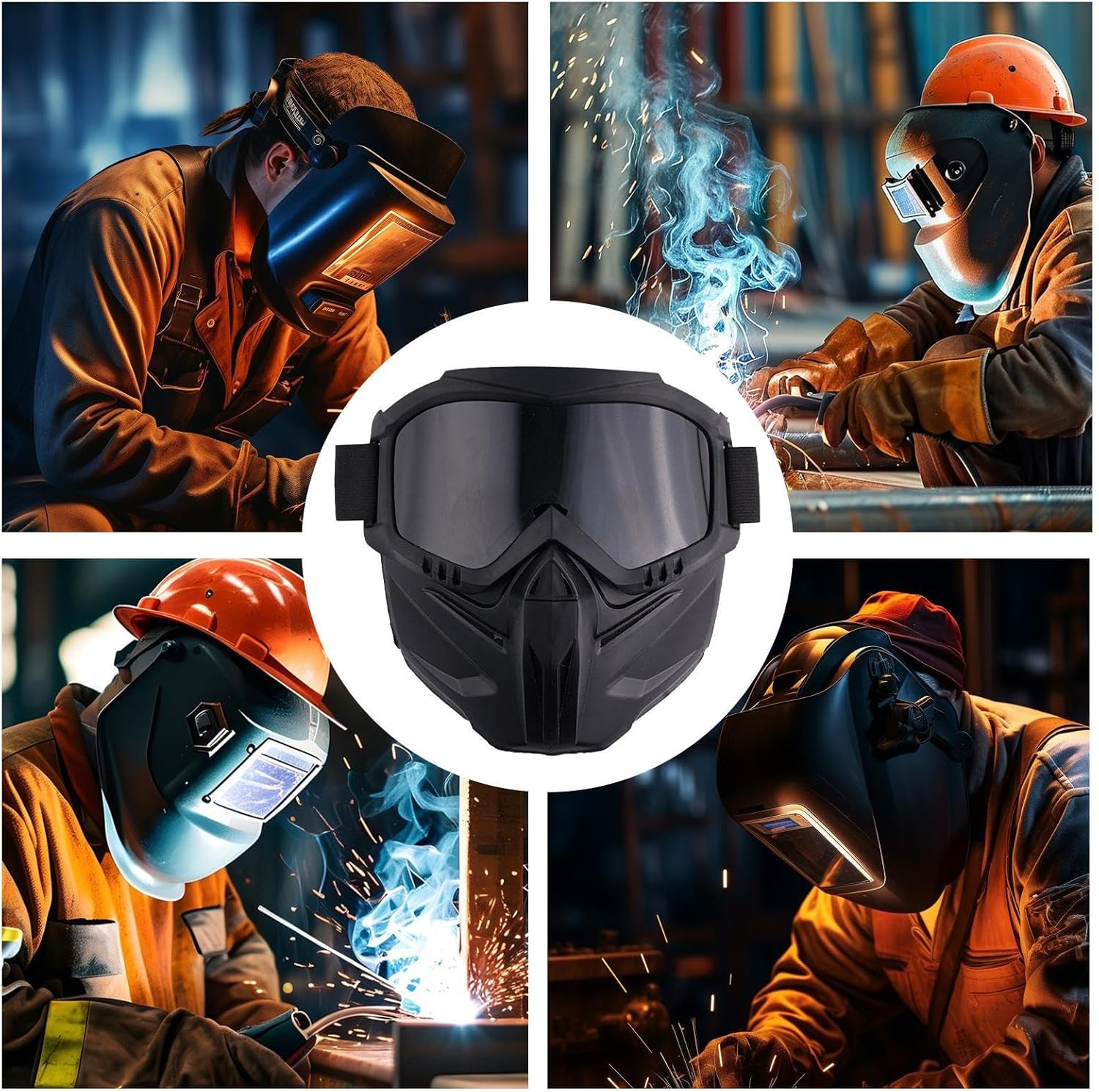 Welding Helmet, Anti-Glare Welder Mask, Flame and Heat Resistant Headgear, Auto-Darkening Lenses Portable Compact Versatile Ideal for Cutting, Grinding, Protective Gear image number 4