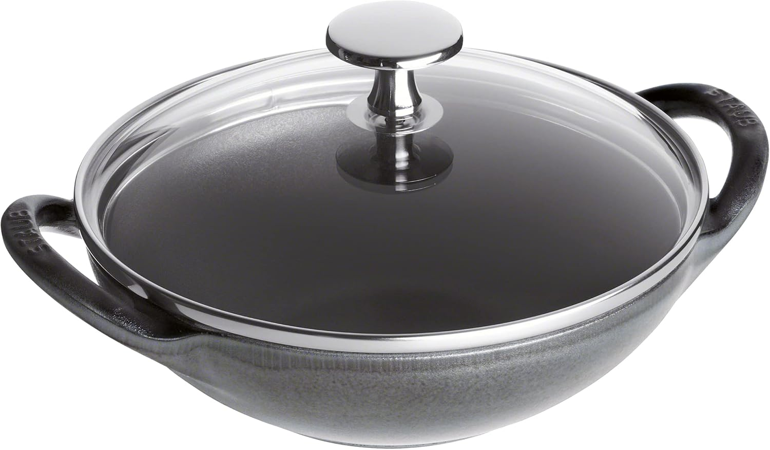 STAUB Cast Iron Baby Wok, 0.5-Quart, Black Matte