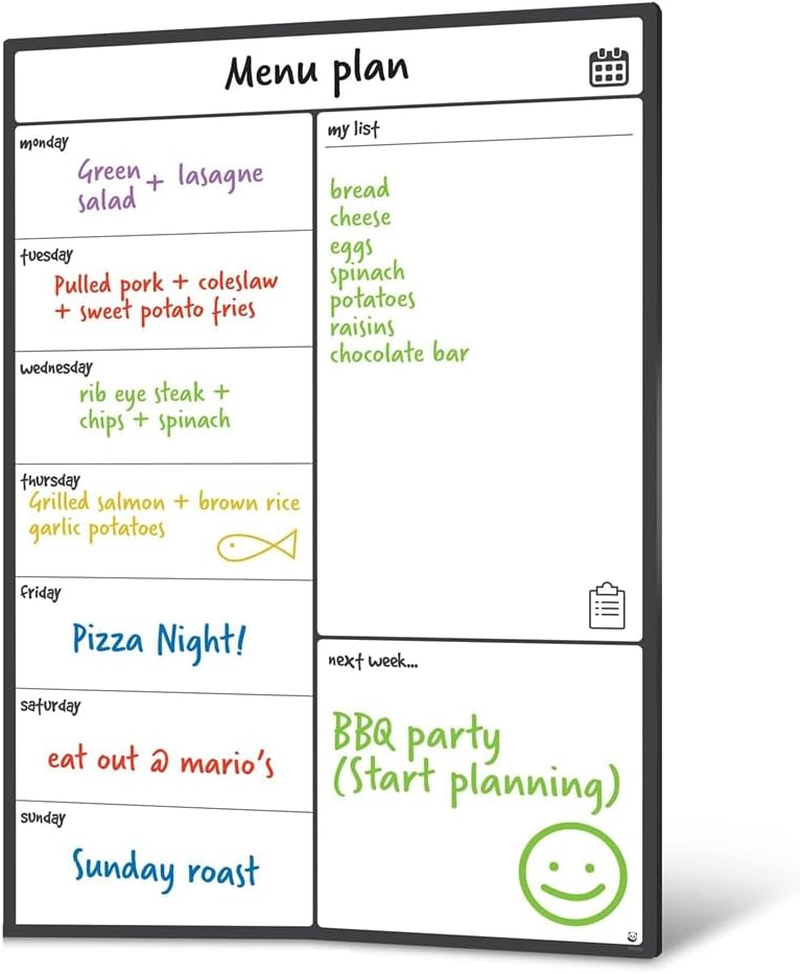 Magnetic Whiteboard Fridge Calendar Meal Planner and Shopping List White Board - Memo Board and Family Planner Easy to Use image number 6