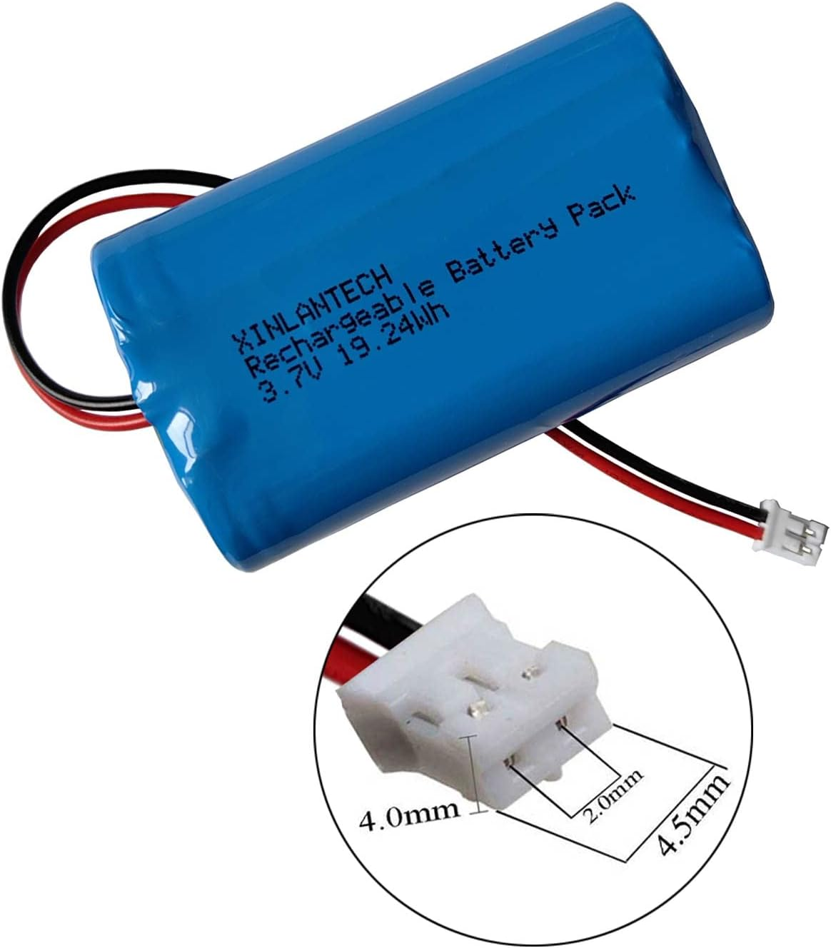 3.7V 5200Mah Rechargeable Battery with JST PH2.0/2 Pin Connector for Bluetooth Speaker, Lighting and Other Electronic Devices, 1S2P Batteries image number 6