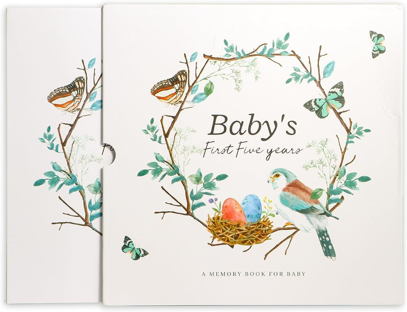 Baby Memory Book First 5 Years Journal, Unisex Animal Keepsake to Log New Born 1St Milestone, Parent Scrapbook Journal, Baby Photo Albums, Scrapbook Album (Bird) image number 3