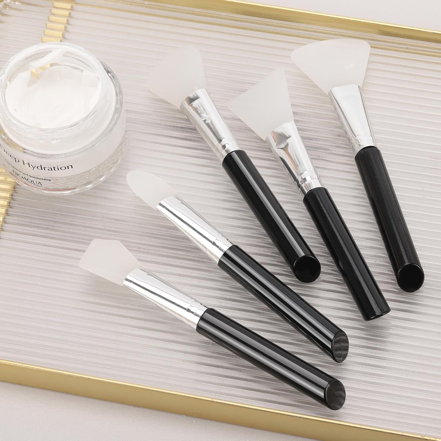 5 Pcs Silicone Face Mask Brush Set, Multi-Head Shapes Face Brush, Face Mask Applicator for Cream, Mud, and Gel Masks image number 1