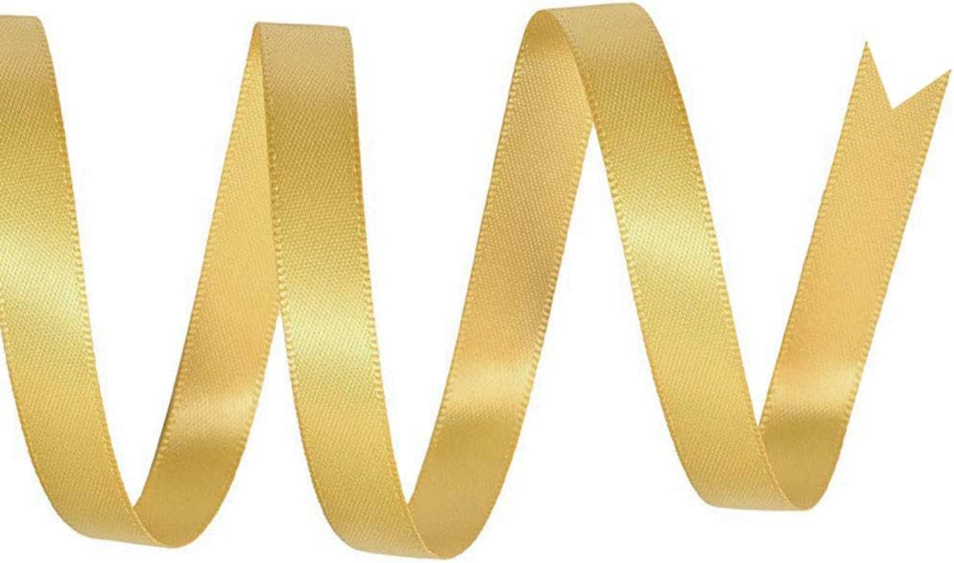 Aokbean 100 Pack Mini Pillow Candy Box Small Gift Boxes with 50 Yards Ribbon for Christmas Wedding Party Favor Gift, Jewelry or Soap Packaging (Gold) image number 1