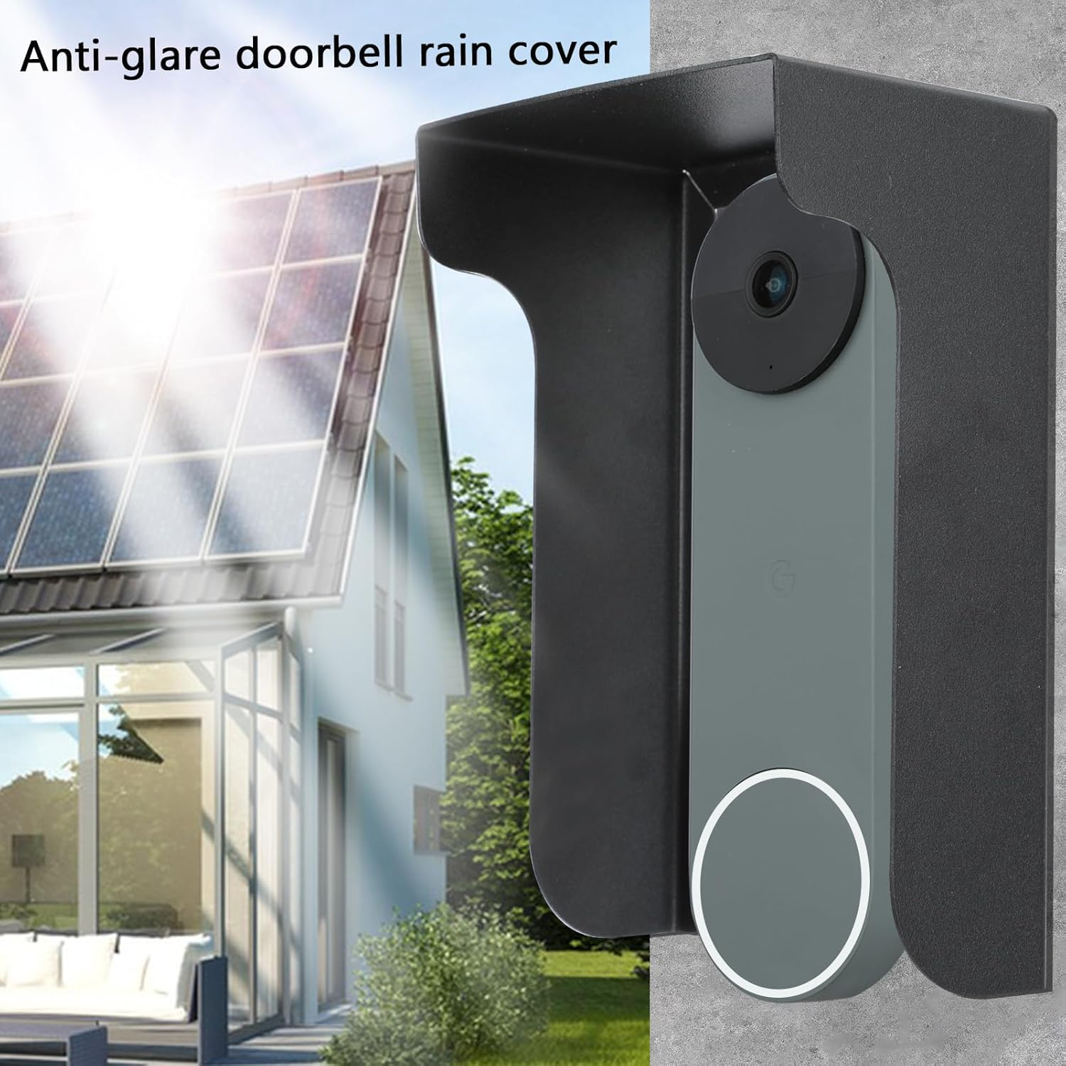Metal Doorbell Cover Compatible with Ring/Blink (New Model)/Google Nest/Arlo/Eufy/Aosu Doorbell, Myq Smart Garage Door Video Keypad Protector, Weatherproof Access Control Keypad Cover, anti Glare