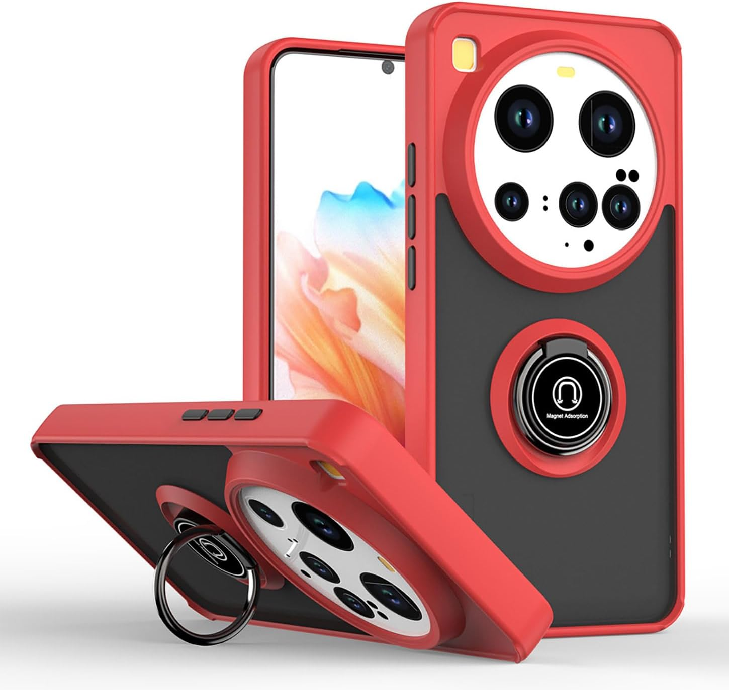 ILING Mobile Phone Case for Xiaomi 15 Ultra, Ultra Thin Shockproof Translucent Matte Hard PC Back Case, Soft Silicone TPU Bumper Protective Case with Ring Stand (Royal Blue)