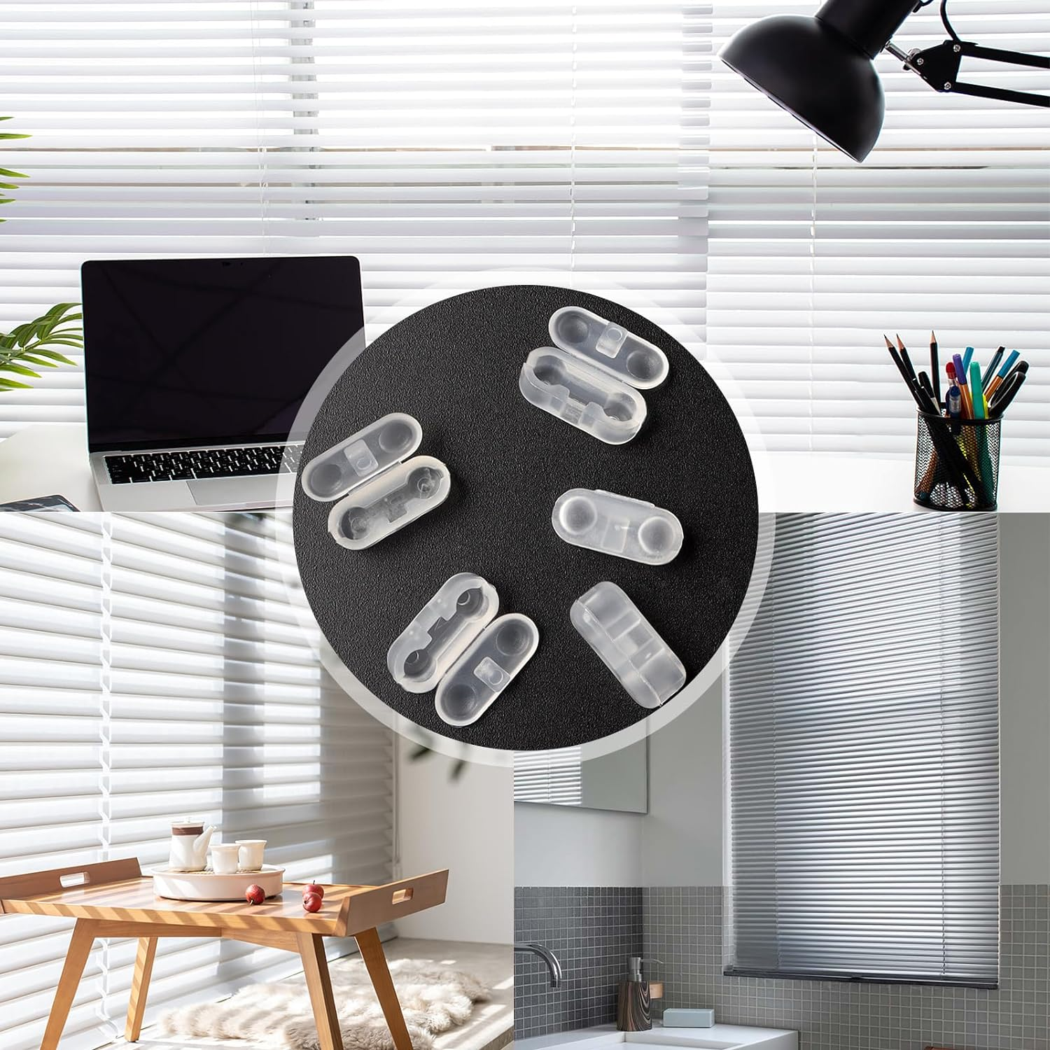 20 Pack Clear Plastic Beaded Chain Connector Vertical Roman Roller Blind Ball Chain Cord Connector Clips