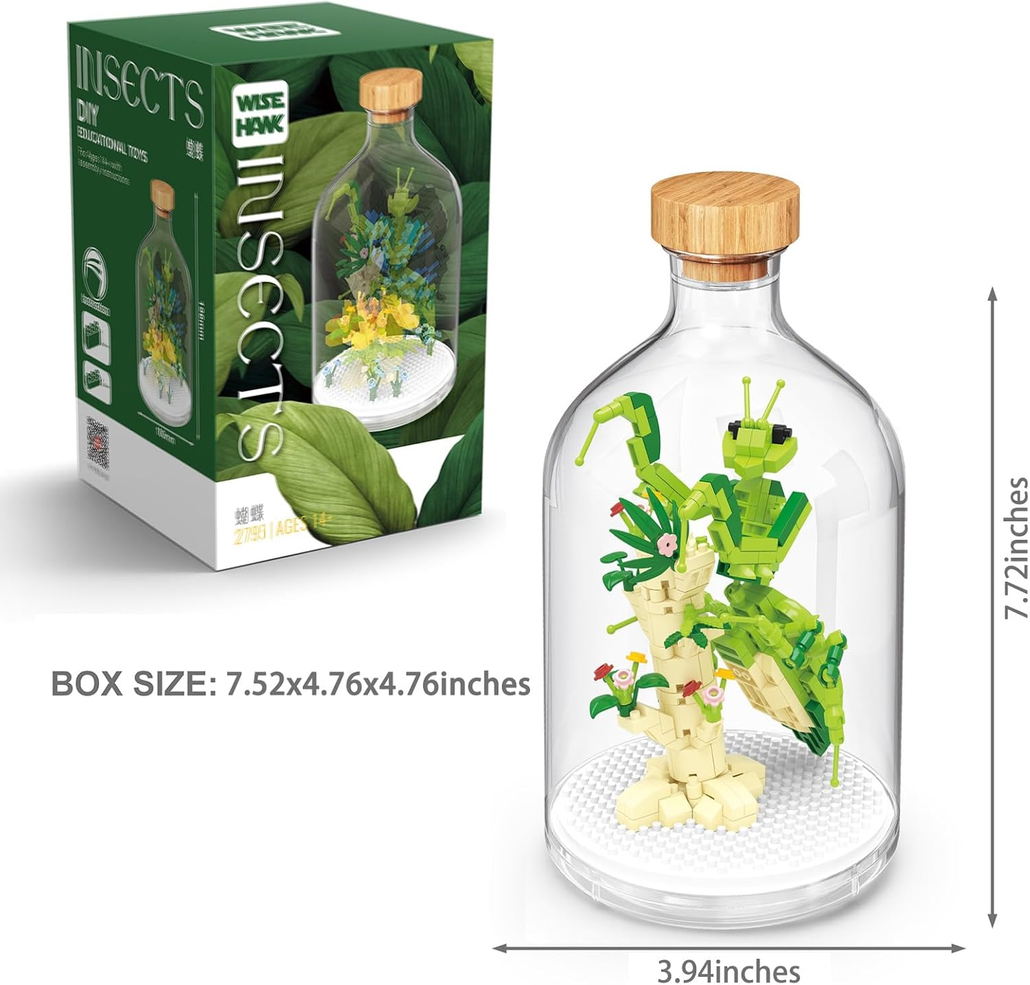 Cricket Insect Building Set with Plastic Bottles, Botanical Collection for Nature Lover, Creative Gifts for Woman Kids Age 8+ on Birthday Mother'S Day(384 Pcs) image number 6