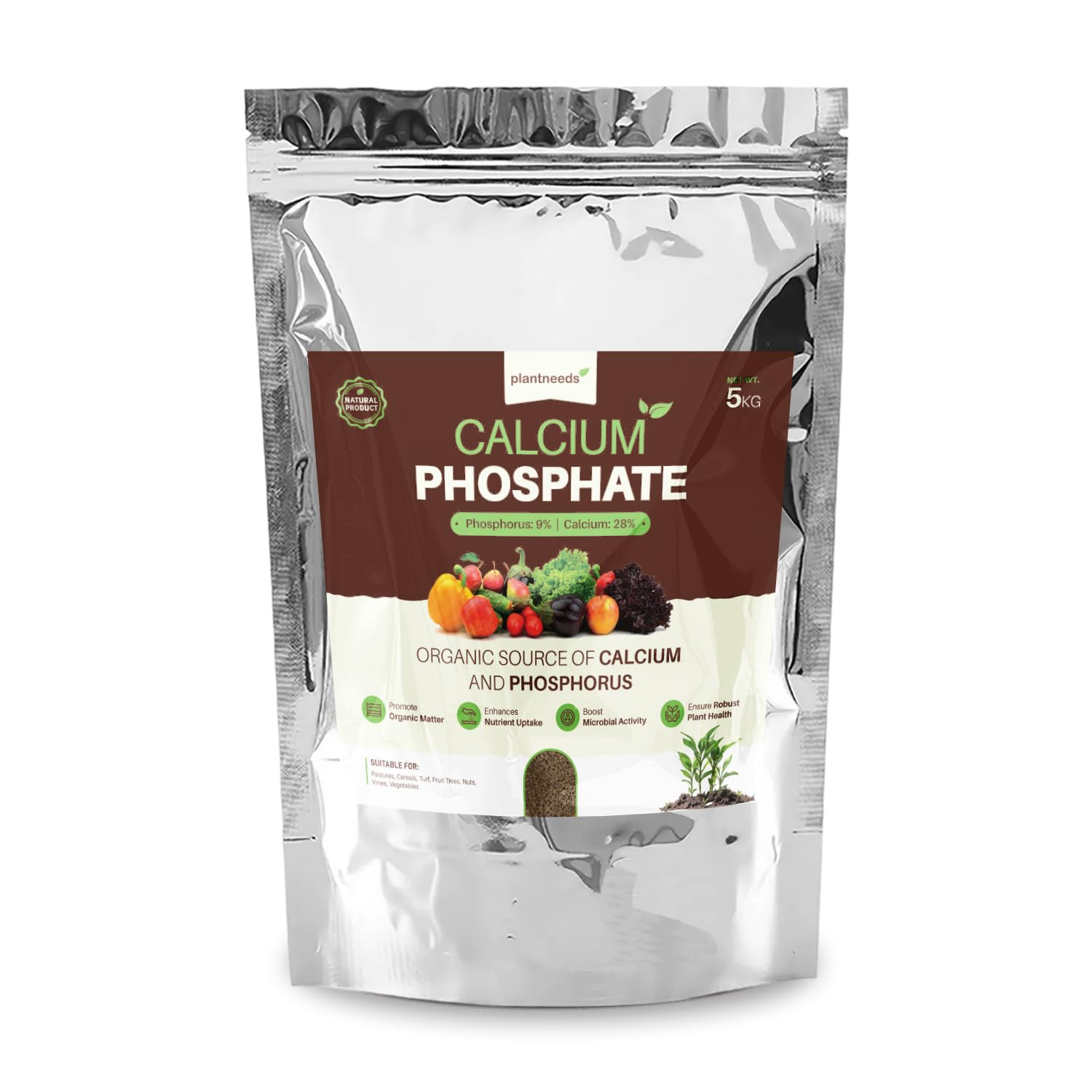 Plant Needs Calcium Phosphate 5 Kg | Guano Fertiliser | Dicalcium Phosphate | High Phosphate Plant Fertiliser | Calcium and Phosphorus Fertiliser image number 3