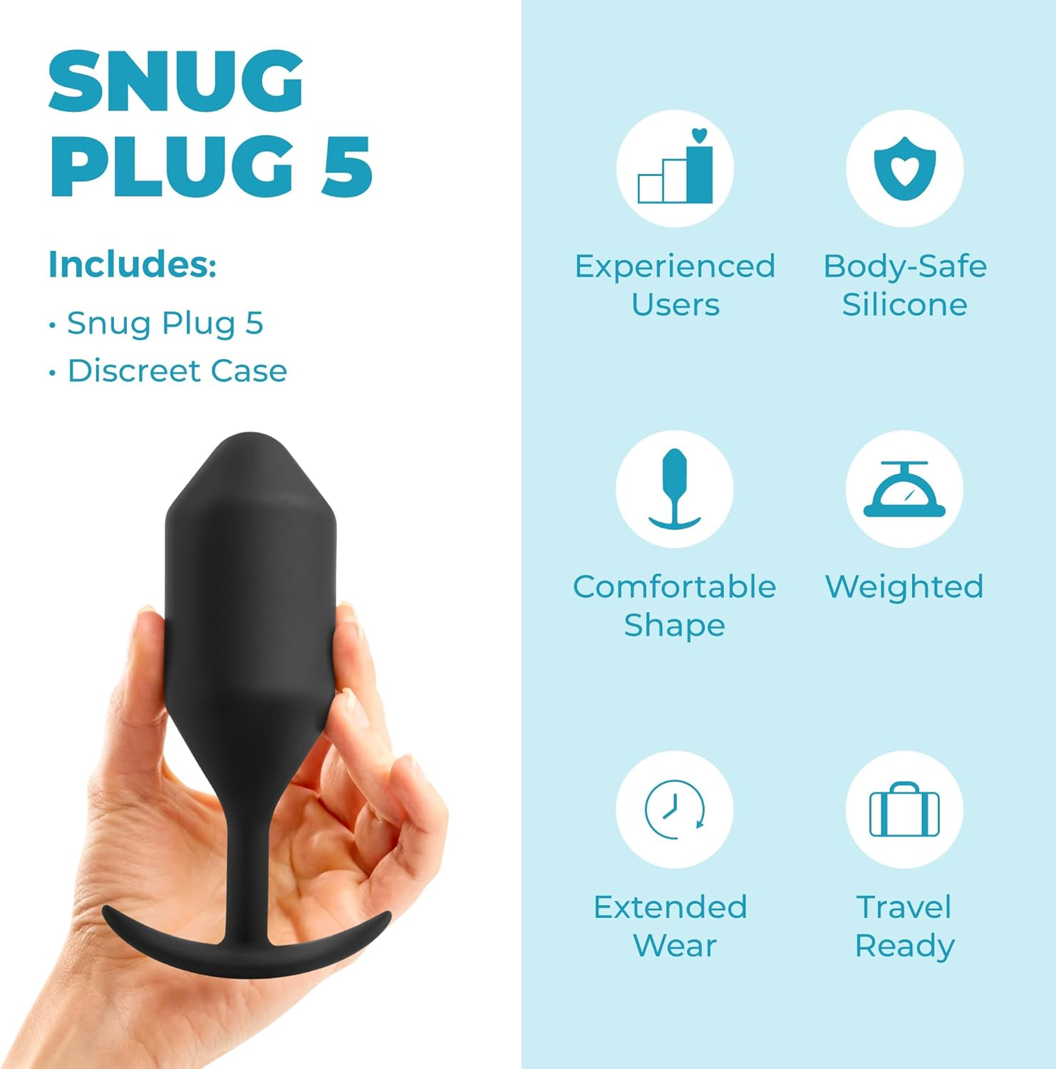 B-Vibe SNUG PLUG 5 BLACK image number 4