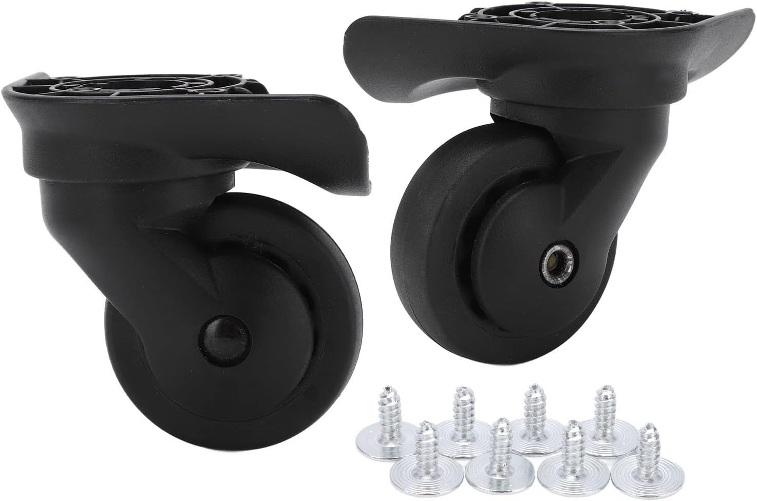 TOUISEDGI Suitcase Caster, Sturdy Durable 1 Pair Luggage Casters Wheels Repalcement for Suitcase Black Wheels A52 273G Black image number 6