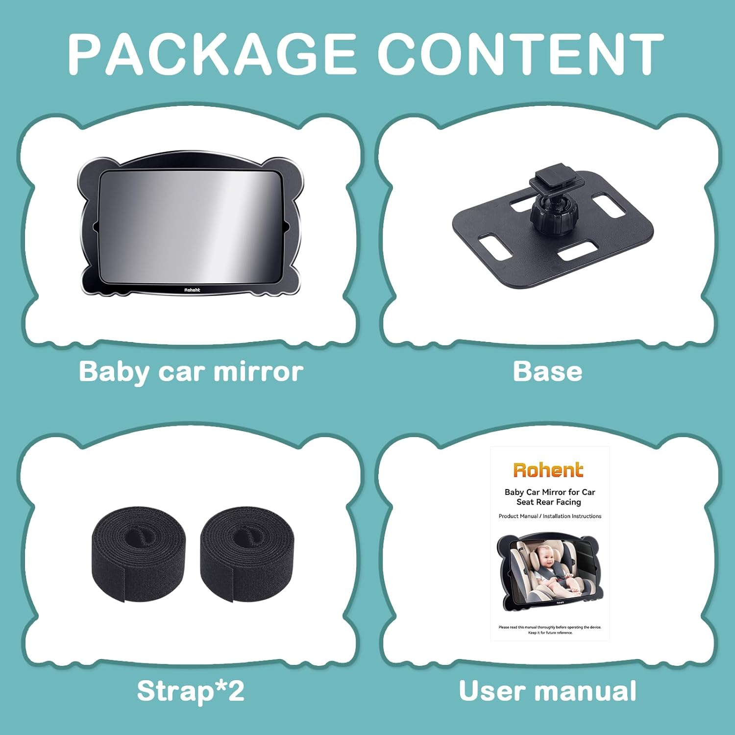 Baby Car Mirror for Rear-Facing Car Seat - Shatterproof, 360&deg; Adjustable, Wide Angle, Clear View, Easy Installation, Safe Acrylic - Ideal for New Parents & Baby Safety image number 1