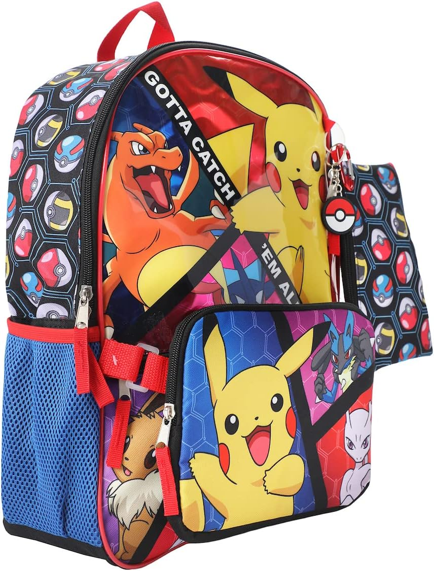 Pokemon Trainer Gotta Catch 'Em All Youth 5-Piece Backpack Set, 5-Pc Gotta Catch 'Em All, OSFA, Classic image number 2