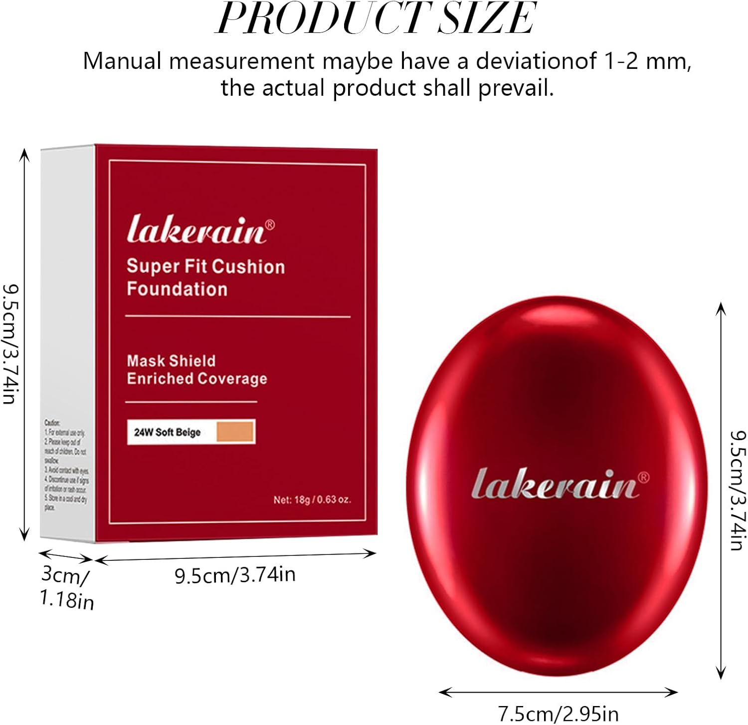 Mask Fit Red Cushion Foundation, 72-Hour Lasting Full Coverage Liquid Foundation with Egg Puff Applicator, Lightweight Hibiscus Extract Buildable Makeup for Glass Skin(#23N Sand, 17G) image number 2