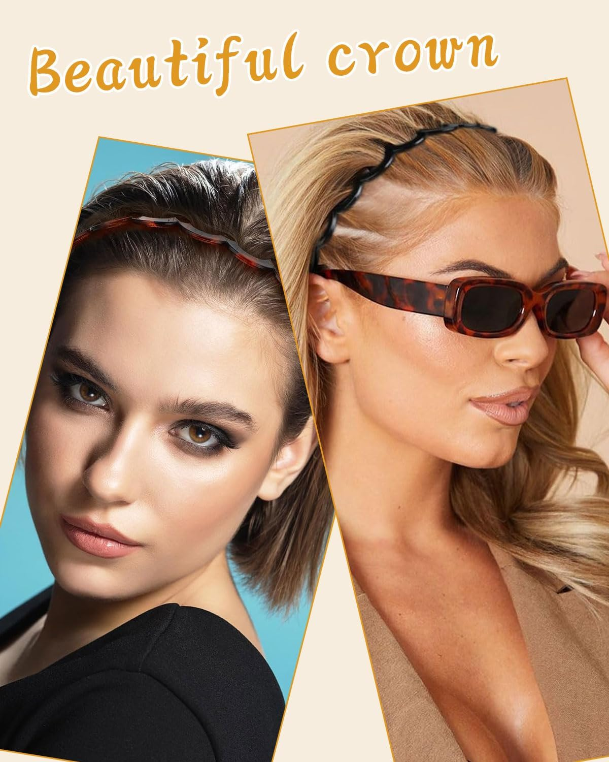 TPZORJX 4 Piece Serrated Headband Hair Net Hair Net for Sports Fitness Daily Use Women and Girls image number 5