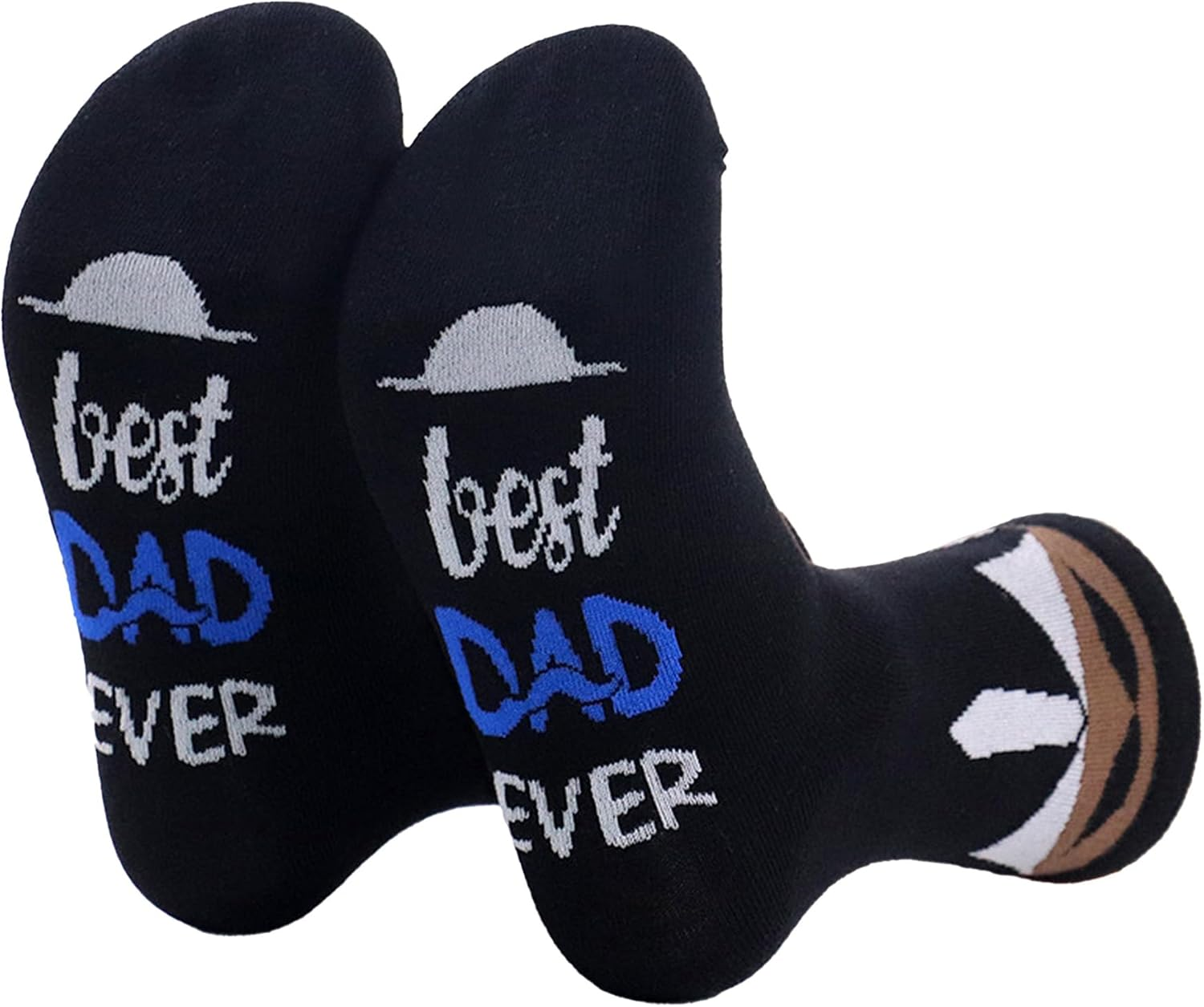 LADES Father&rsquo;S Day Novelty Socks for Men &ndash; Funny Grip Letters Print Cotton Anti-Slip Crew Socks