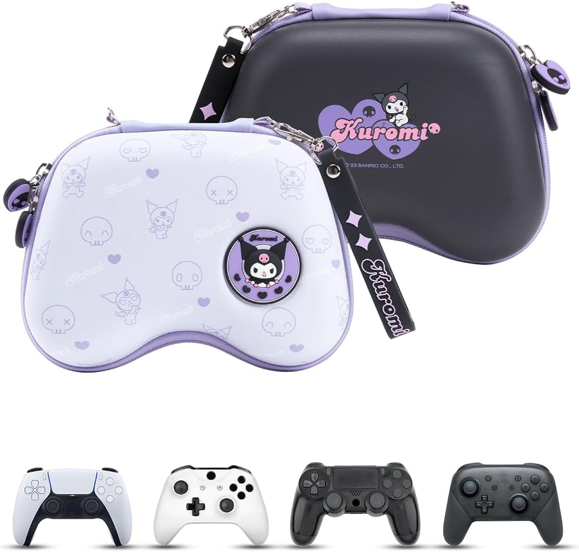 Kuitmor Cute Controller Protection Case, Portable Travel Carrying Bag Hard Shell Storage Case Fits PS4, PS5, NS Pro, Xbox with Internal Pocket for Data Cables and Accessories image number 4