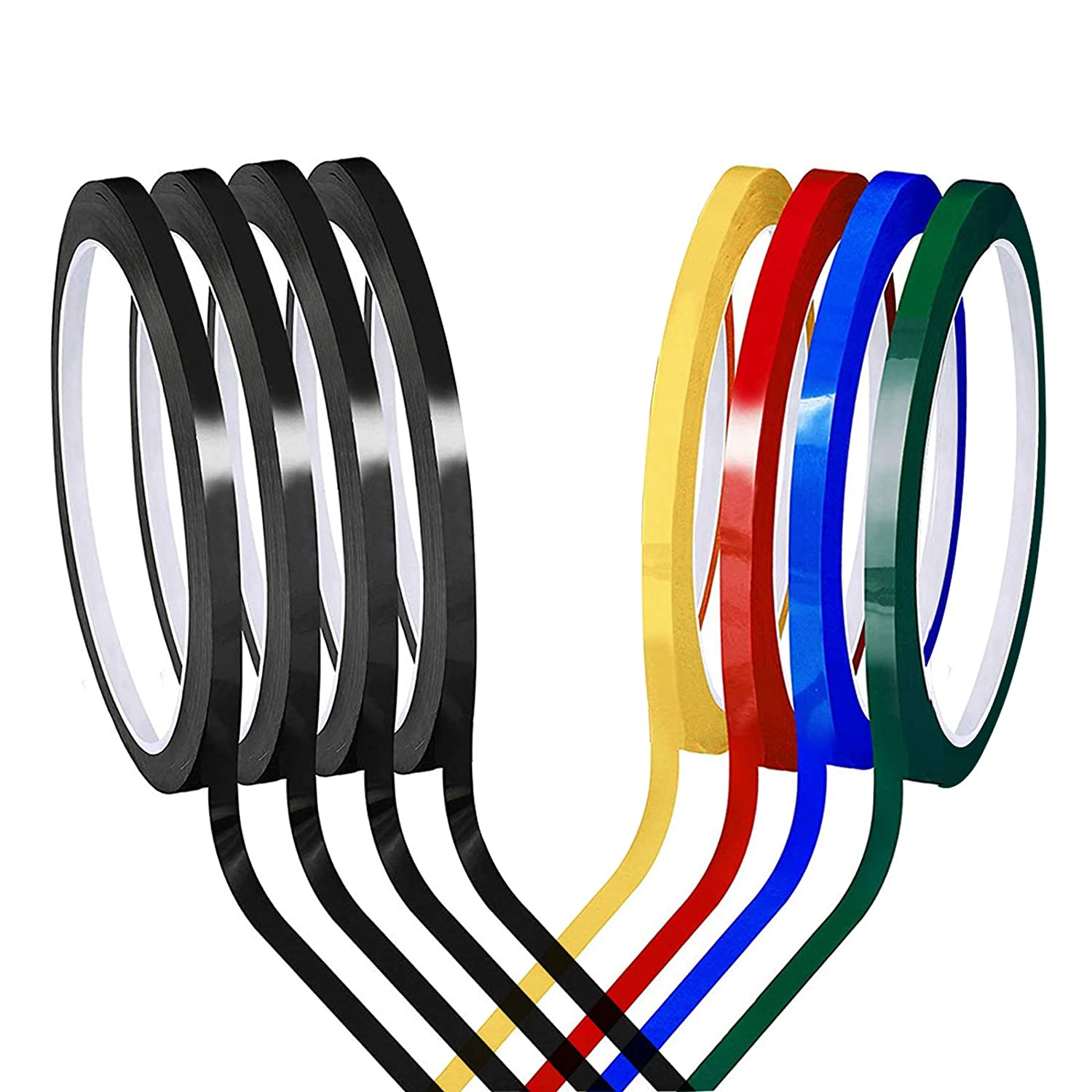 Whiteboard Tape Grid Marking Tape, Kissdate 3 Mm Width Colored Self Adhesive Whiteboard Gridding Tape Chart Tape for Office Grid Marking (8Pack) image number 6