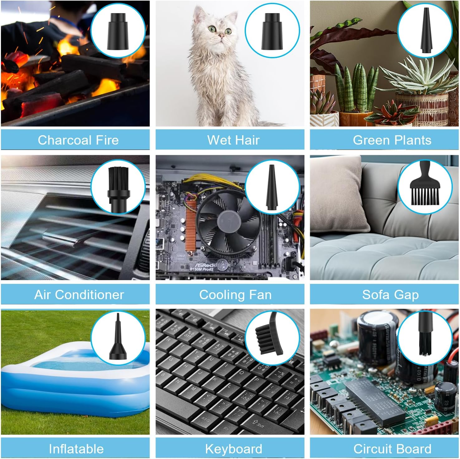 Compressed Air Duster Cleaner for PC, Electric Air Blower for PC Cleaning, 3-Speed Cordless 91000 RPM Rechargeable Reusable Compressed Air Cleaner for Laptop Computers Keyboard image number 3