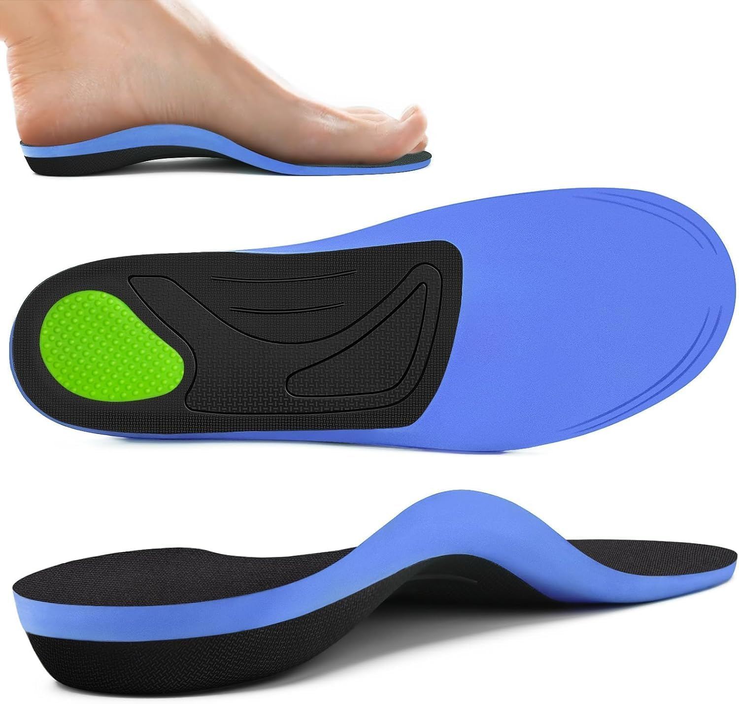 Plantar Fasciitis Relief, Insoles Arch Support, Flat Feet Orthotics Inserts, Arch Support Insoles for Men Women, for Excessive Pronation, Metatarsalgia, Flat Feet (UK 9-10, EU 42-44) image number 3