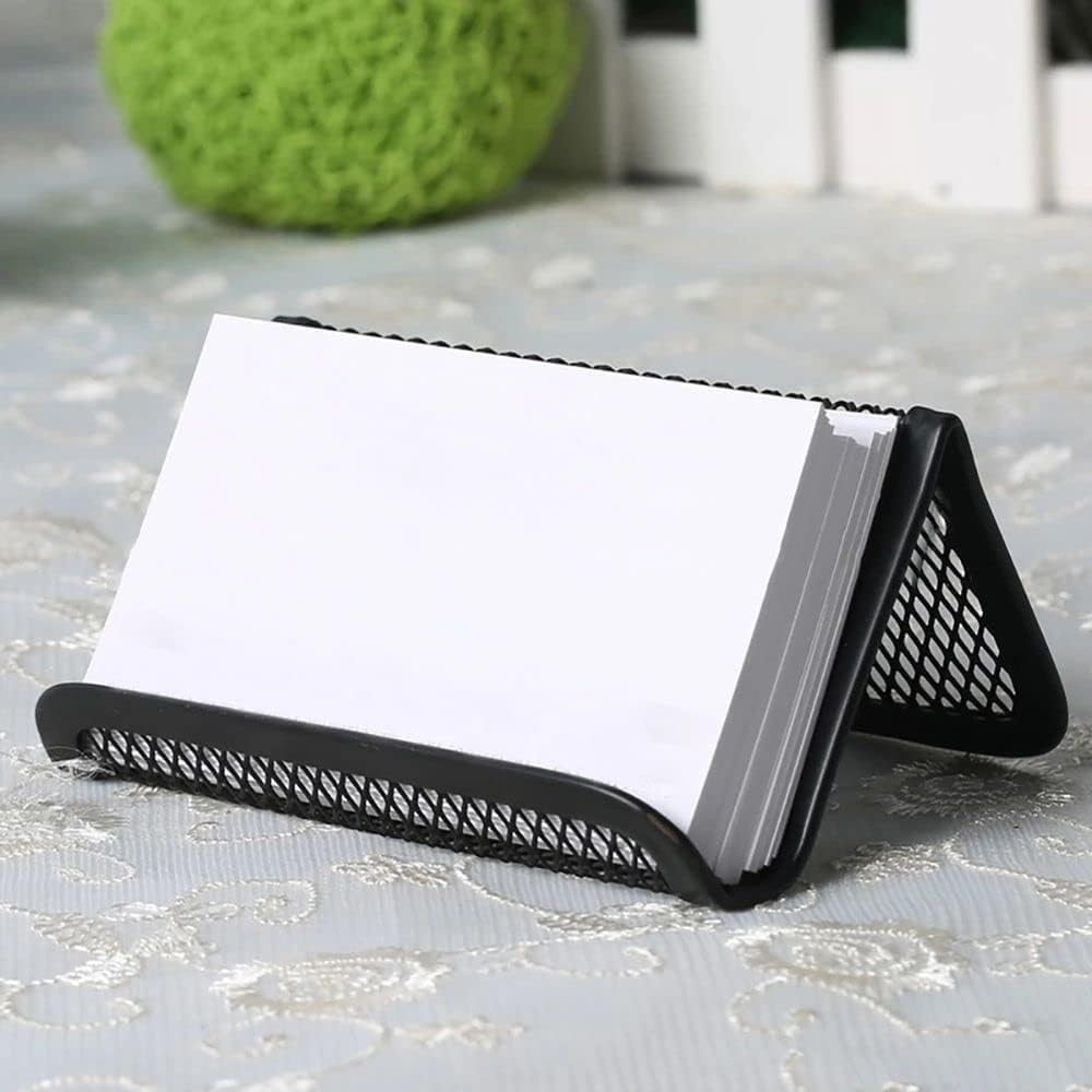 Black Business Card Holder, Metal Mesh Business Card Holder, Credit Name Card Case, Office Card Collection Organizers Desk Storage Stand Index Card Filing Products Desk Accessories image number 2