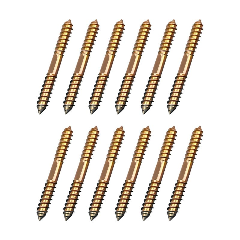 12PCS Double Ended Screw, Hanger Bolts, Double Pointed Head Self Tapping Wood Screws, for Wood Connecting、Furniture Fixing